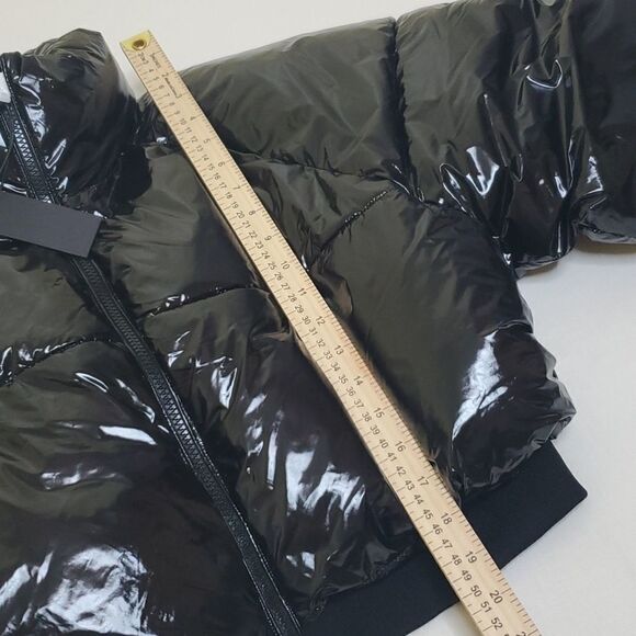 $129 NEW BLANKNYC BLACK OVERSIZED PUFFER SHINY REVOLVE COAT JACKET LARGE L NWT - Picture 4 of 12